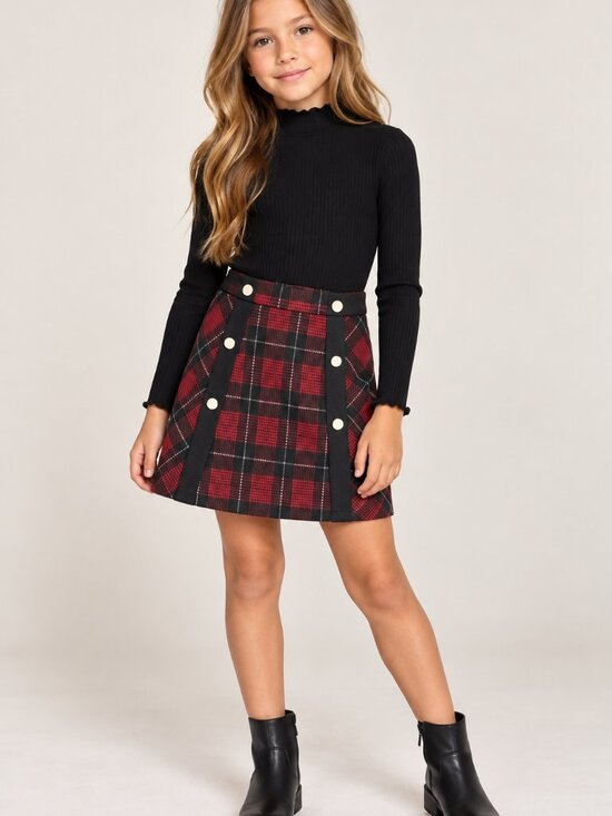 River Island Other - NWOT River Island Red and Black A-Line Mini Skirt little girl size 7 (C5)